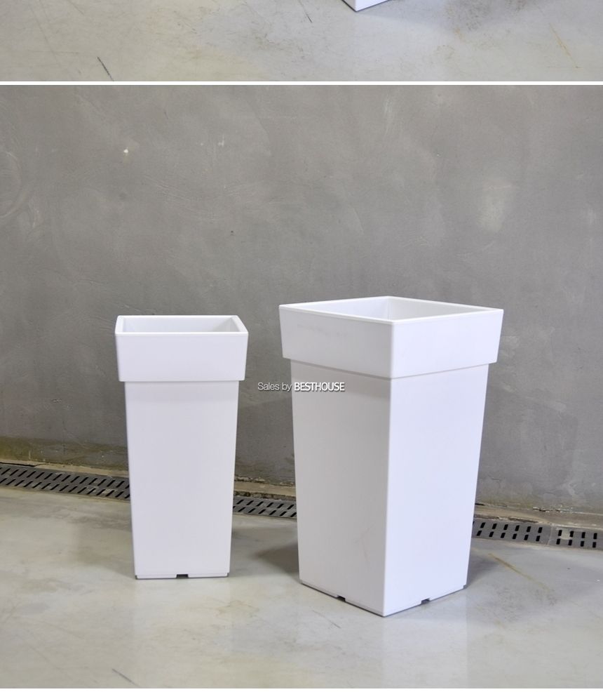 (브라운) 대형 플라스틱 화분 유니크 550 사각 30x30x55cm/화분/플라스틱화분/대형플라스틱화분/대형화분/
