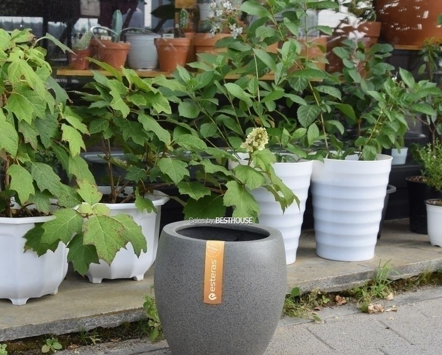 (x) esteras 실외용 FRP 대형타원화분 25x30cm 진그레이/화분/심플화분/예쁜화분/감성화분/인테리어화분/화