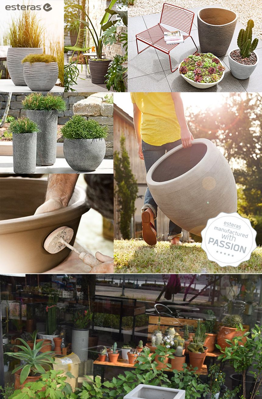 esteras 실외용 FRP 대형사각화분 37x37x66cm/화분/대형화분/낮은대형화분/네모화분/사각화분/모던사각화분