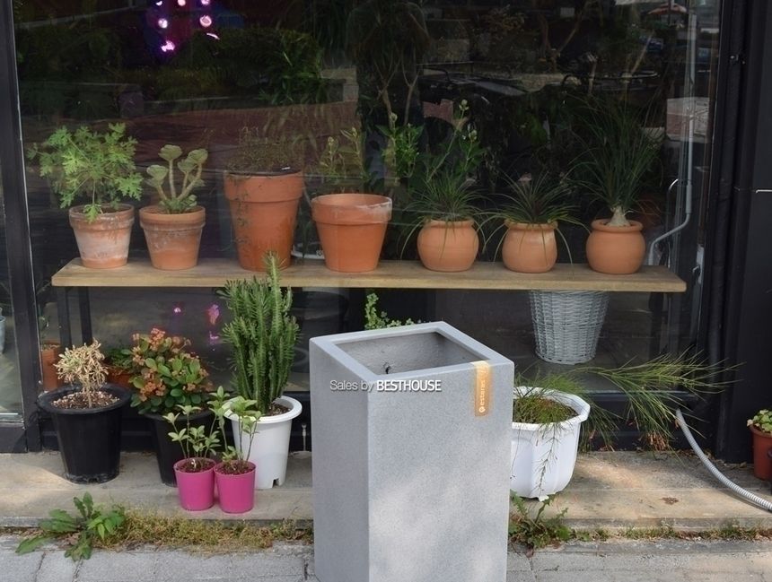 esteras 실외용 FRP 대형사각화분 27x27x47cm/화분/대형화분/낮은대형화분/네모화분/사각화분/모던사각화분