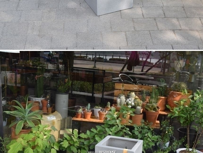 esteras 실외용 FRP 대형사각화분 27x27x47cm/화분/대형화분/낮은대형화분/네모화분/사각화분/모던사각화분