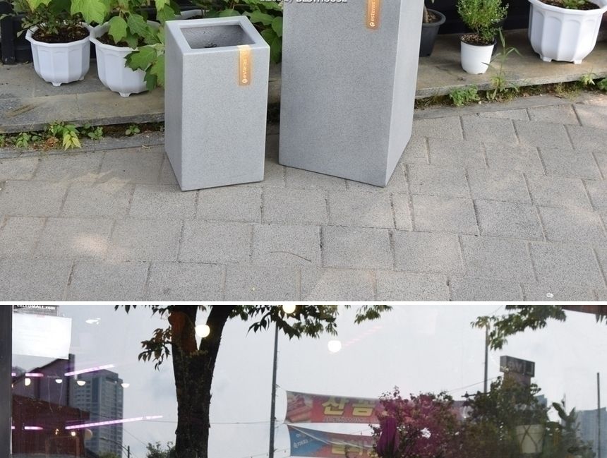 esteras 실외용 FRP 대형사각화분 27x27x47cm/화분/대형화분/낮은대형화분/네모화분/사각화분/모던사각화분