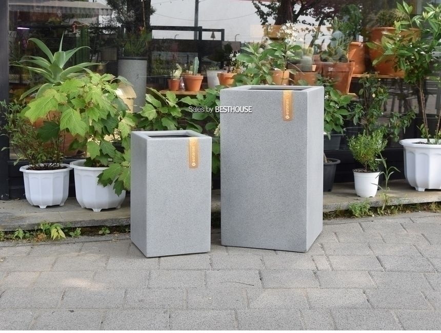 esteras 실외용 FRP 대형사각화분 27x27x47cm/화분/대형화분/낮은대형화분/네모화분/사각화분/모던사각화분