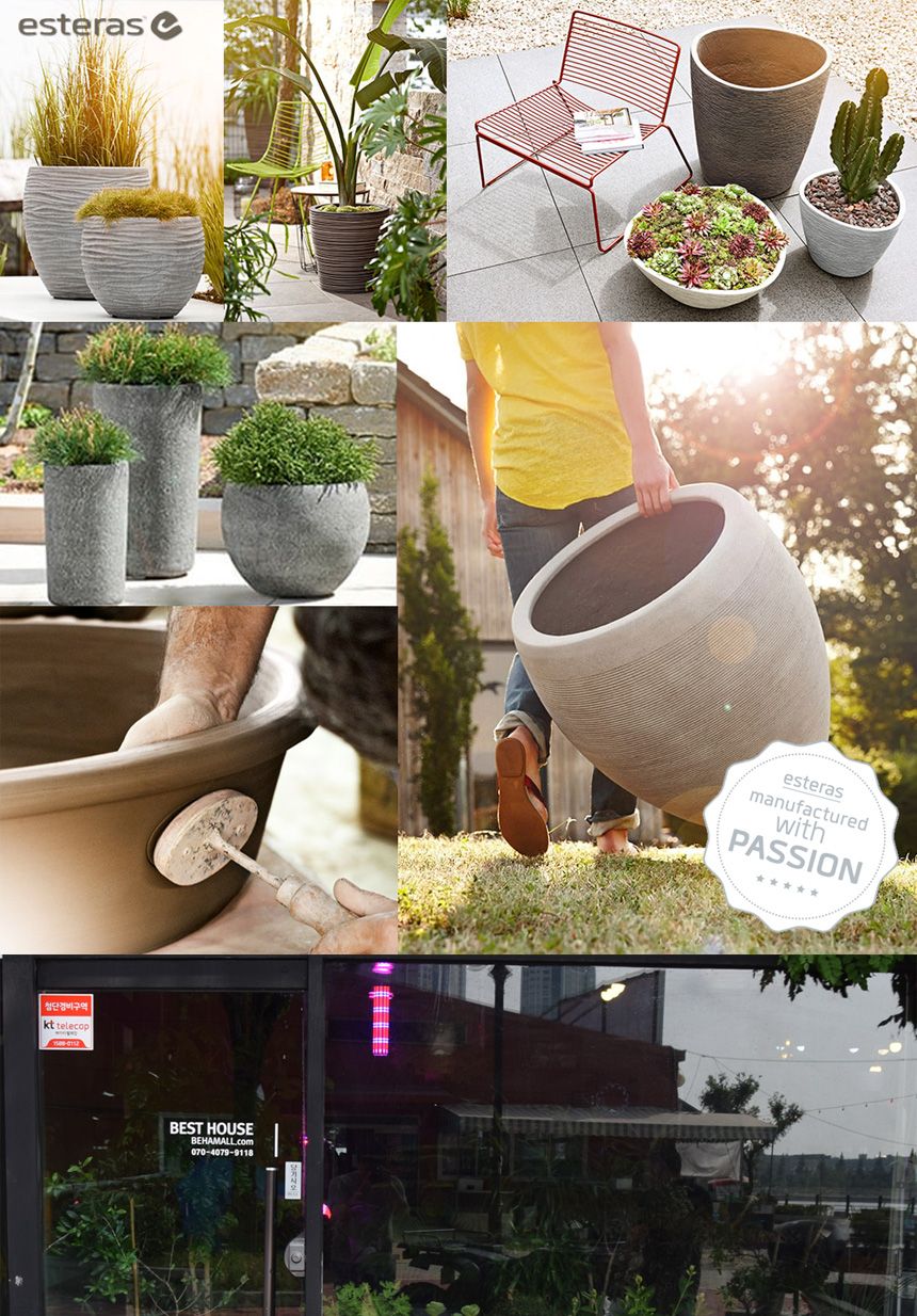 esteras 실외용 FRP 대형직사각화분 120x45x45cm/화분/대형화분/낮은대형화분/네모화분/사각화분/모던사각