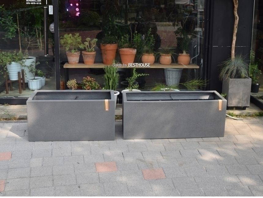 esteras 실외용 FRP 대형직사각화분 120x45x45cm/화분/대형화분/낮은대형화분/네모화분/사각화분/모던사각