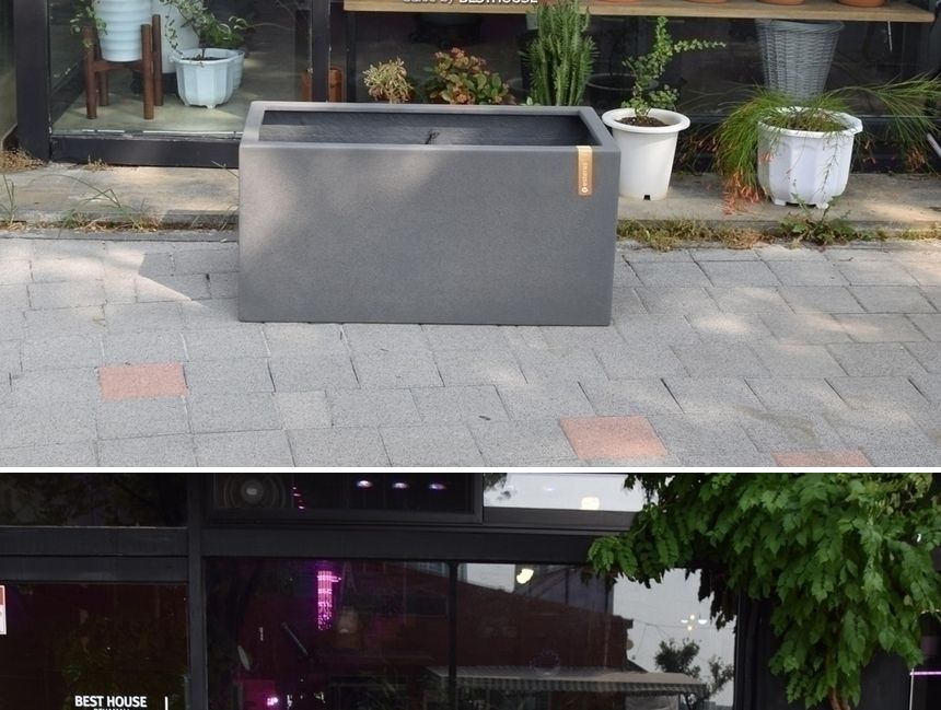 esteras 실외용 FRP 대형직사각화분 97x47x47cm/화분/대형화분/낮은대형화분/네모화분/사각화분/모던사각화