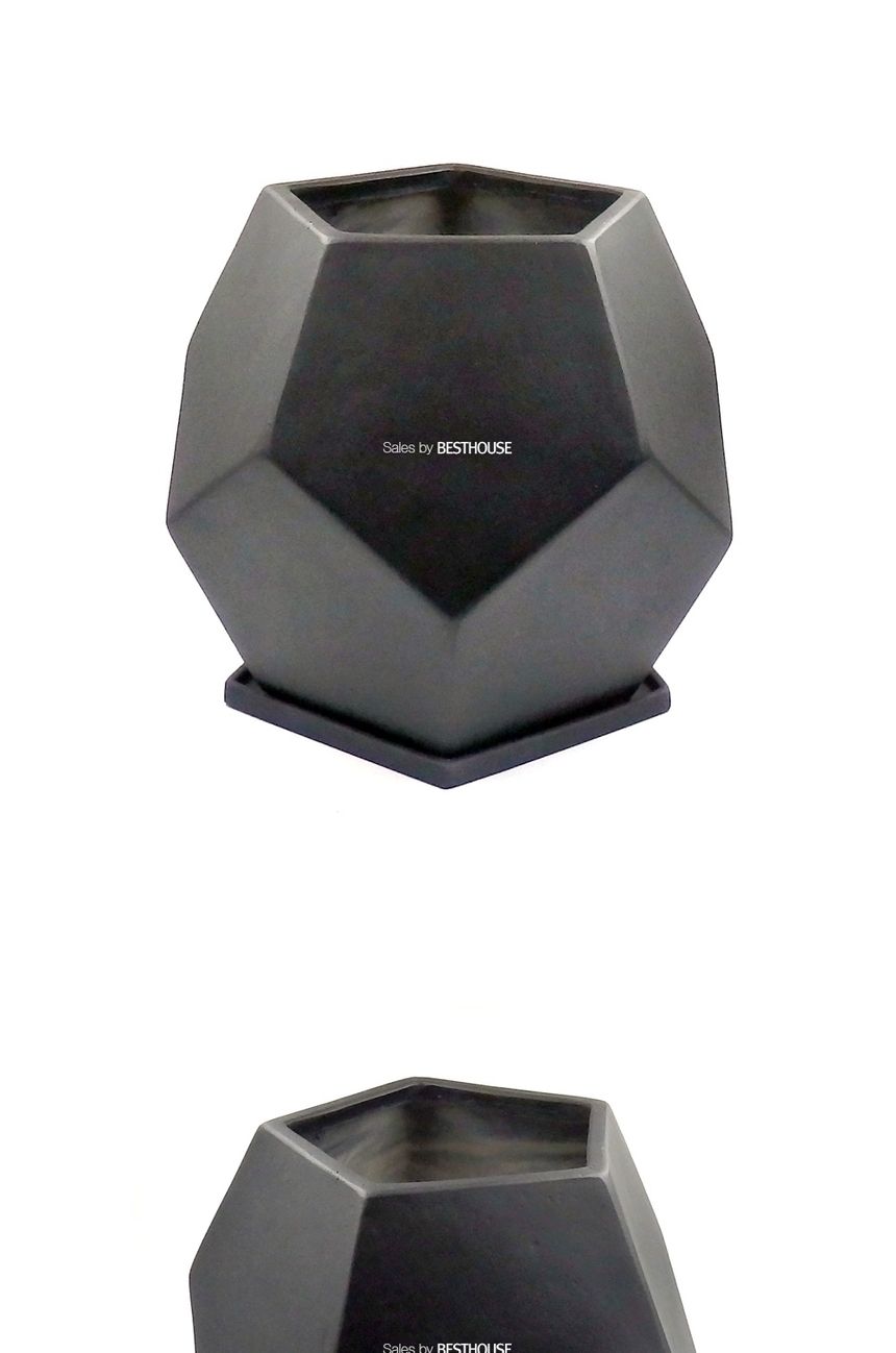 모던 수지 (미니) 오각화분 블랙 23x23cm/화분/오각화분/미니화분/분재화분/미니오각화분/예쁜미니화분/예