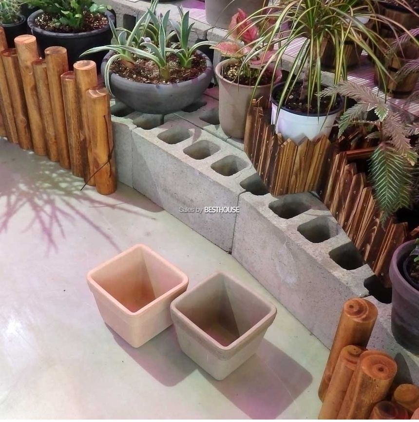 이탈리아 토분.정사각 VG(그레이) 17x17x14cm/화분/네모화분/사각화분/모던사각화분/예쁜사각화분/토기화분
