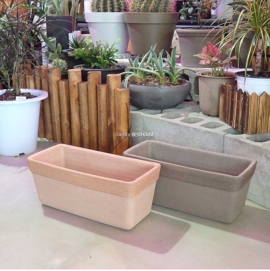 (그래피도(살구색)) 이탈리아 토분.직사각 소보로 40x18x16cm/화분/네모화분/사각화분/모던사각화분/예쁜사
