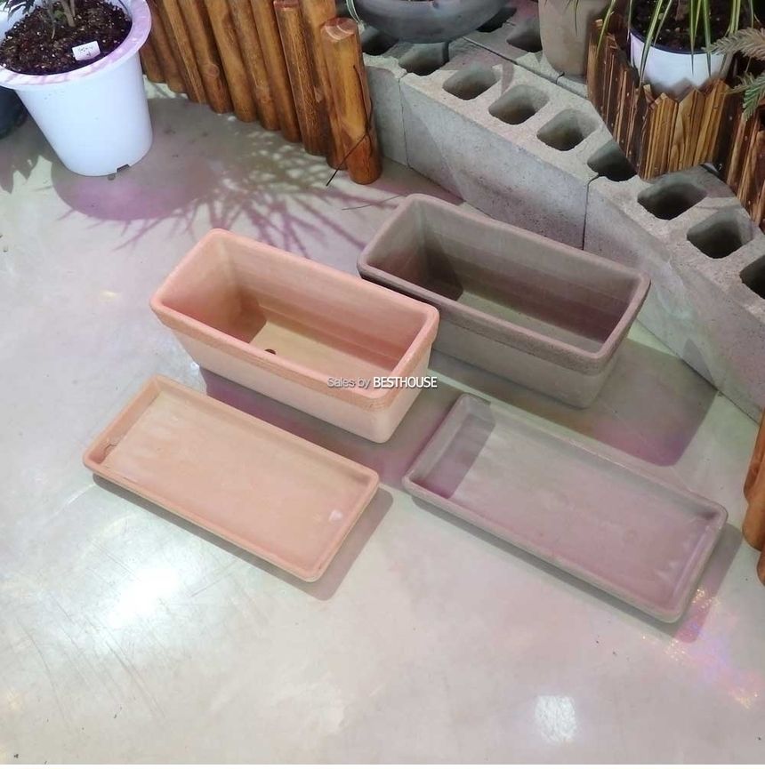 (그래피도(살구색)) 이탈리아 토분.직사각 소보로 40x18x16cm/화분/네모화분/사각화분/모던사각화분/예쁜사