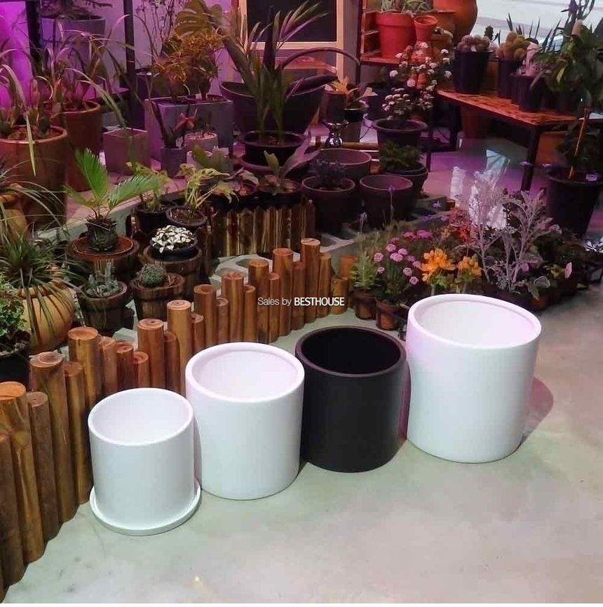(블랙) 모던 도기 명품반열 무광 원통형 20x20cm/화분/심플화분/예쁜화분/감성화분/화분선물/모던화분/선물