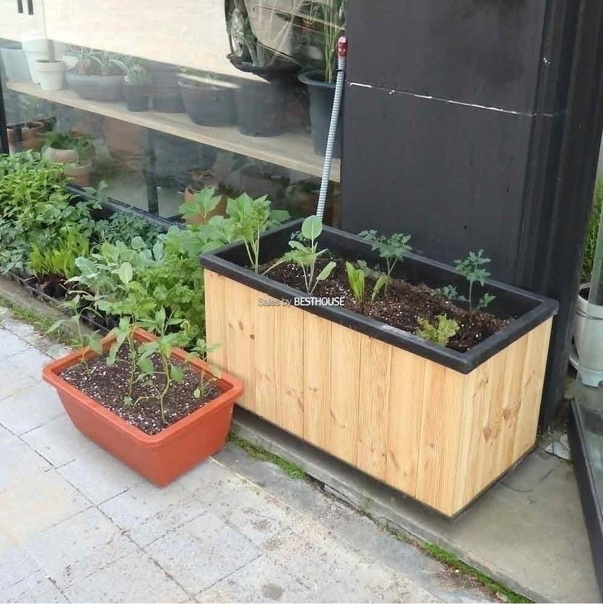 베란다 텃밭용 방부목화분.내부고무화분 82x40x45cm/화분/베란다화분/텃밭화분/텃밭용화분/사각화분/식물화