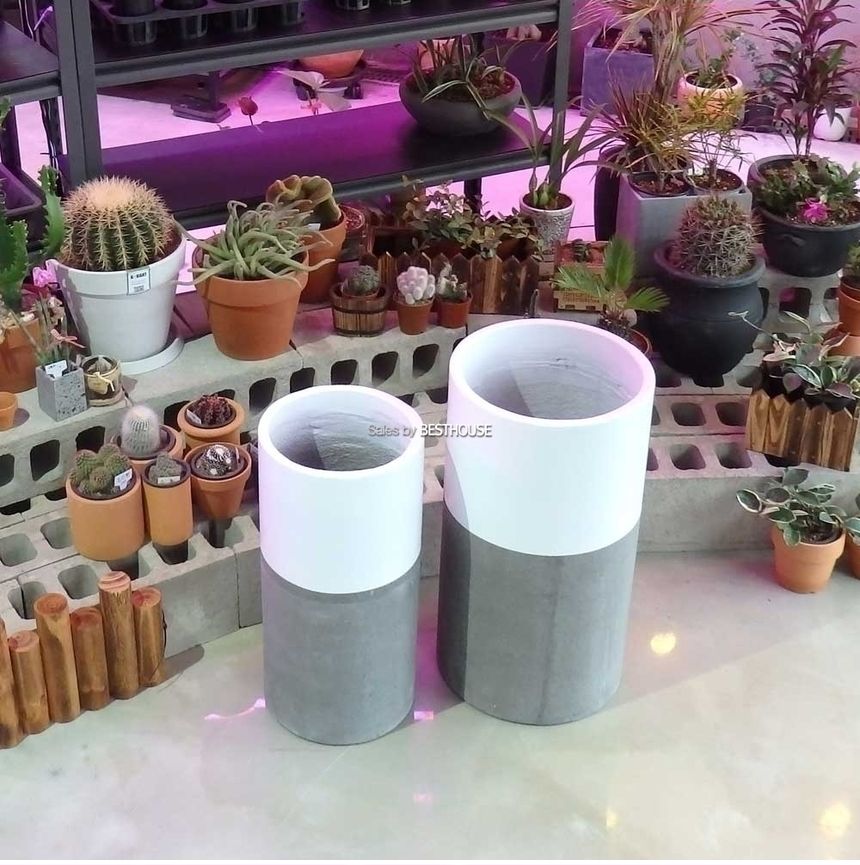 (골드 투톤) 2개셋모던 시멘트화분 초대형 긴원형 C2L01 28x60 35x65cm/모던화분/모던사각화분/화분/둥근화