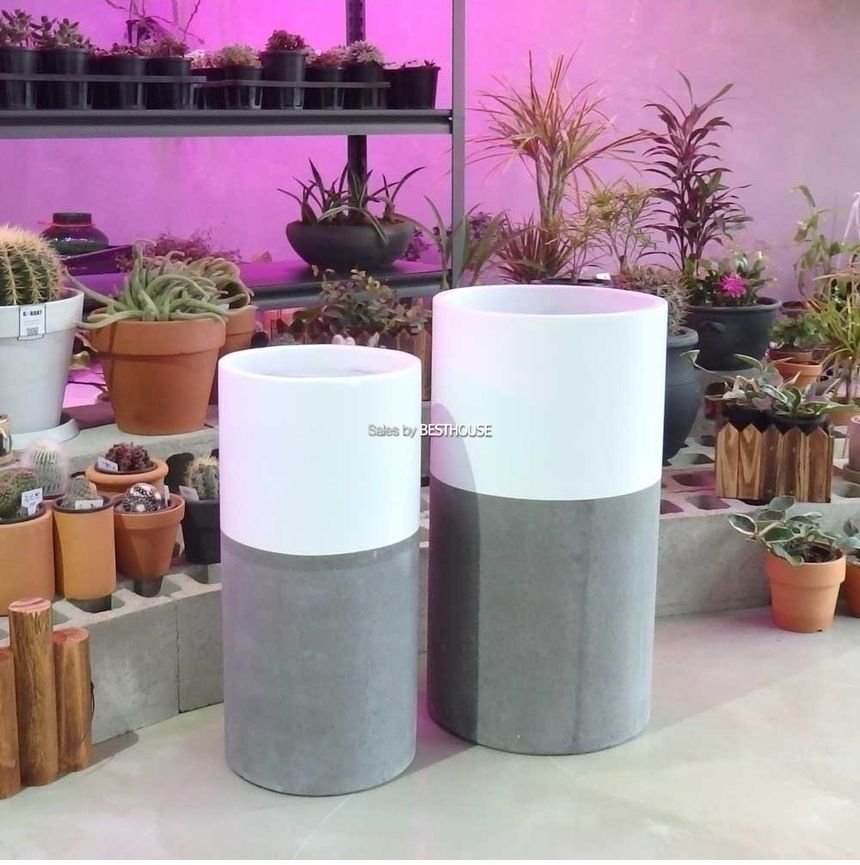 (골드 투톤) 2개셋모던 시멘트화분 초대형 긴원형 C2L01 28x60 35x65cm/모던화분/모던사각화분/화분/둥근화