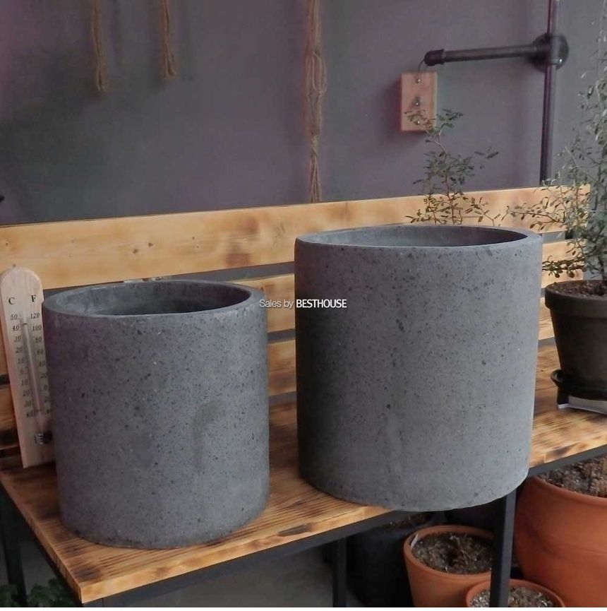 2개셋시멘트 화분 진그레이 원통형 25x25 30x30cm/화분/기화분/심플화분/예쁜화분/감성화분/화분선물/심플
