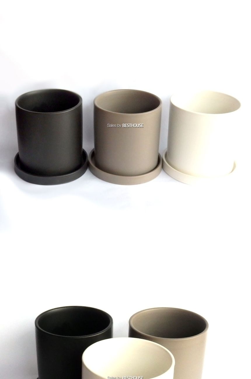 (블랙) 모던 도기 원통형 13x13cm/화분/심플화분/예쁜화분/감성화분/화분선물/모던화분/선물용화분/원형화