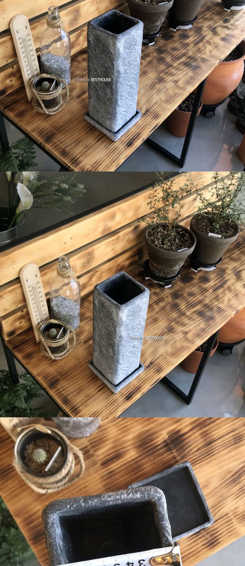 빈티지 시멘트 화분 긴정사각 10x10x30cm/화분/네모화분/사각화분/모던사각화분/예쁜사각화분/토기화분/도