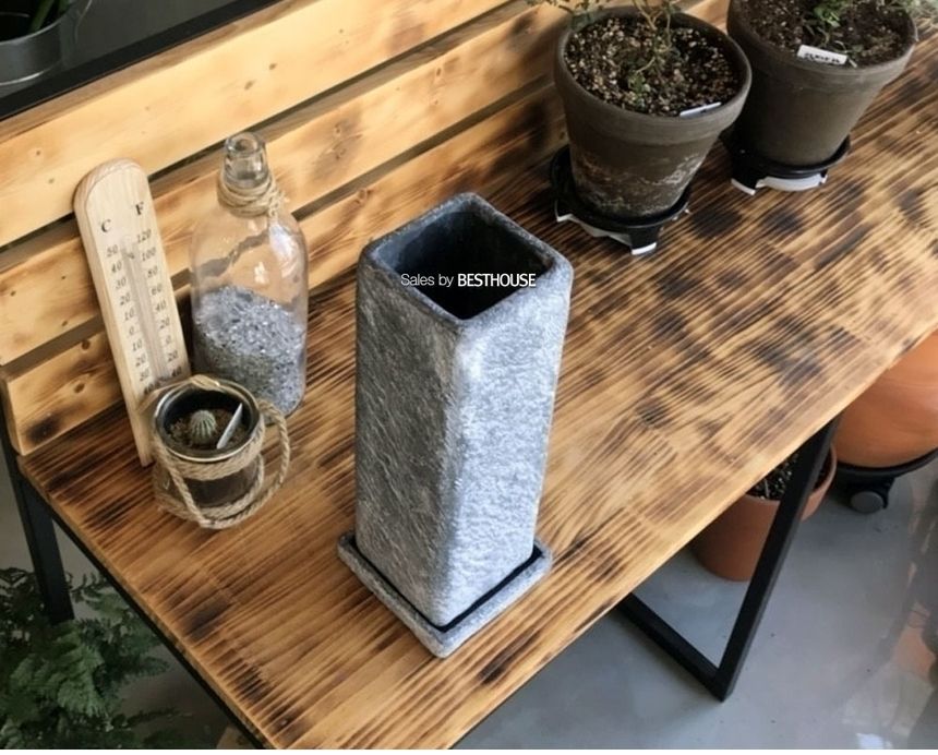 빈티지 시멘트 화분 긴정사각 10x10x30cm/화분/네모화분/사각화분/모던사각화분/예쁜사각화분/토기화분/도