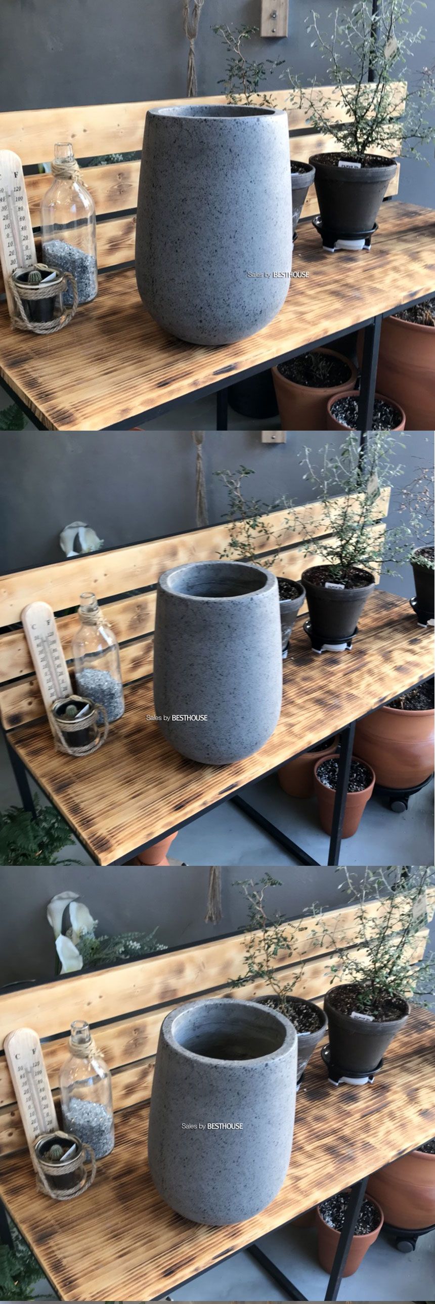 모던 테라스톤 화분 타원형 20x34cm 시멘트색상/화분/기화분/심플화분/예쁜화분/감성화분/화분선물/심플한