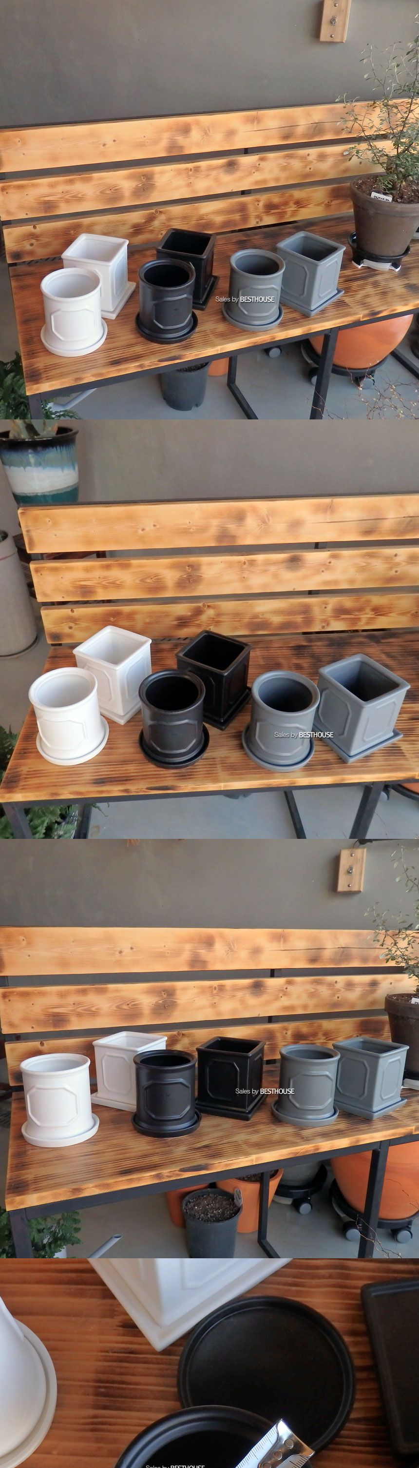 (화이트) 모던 도기 몰딩 화분 C0404 사각 11x11x11cm/화분/네모화분/사각화분/미니화분/토기화분/도기화분