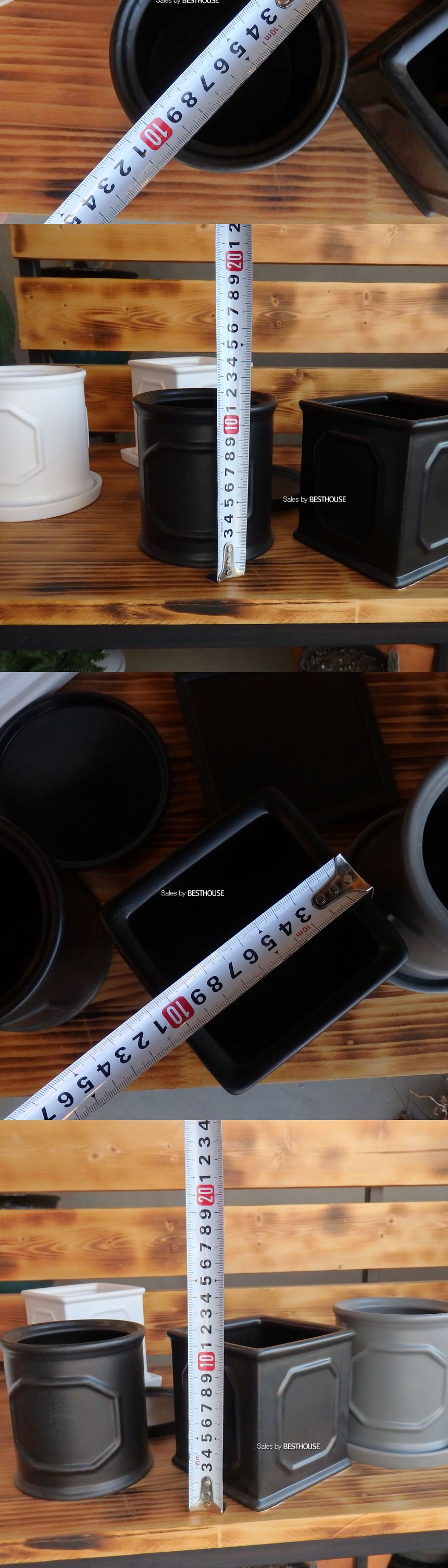 (화이트) 모던 도기 몰딩 화분 C0404 사각 11x11x11cm/화분/네모화분/사각화분/미니화분/토기화분/도기화분