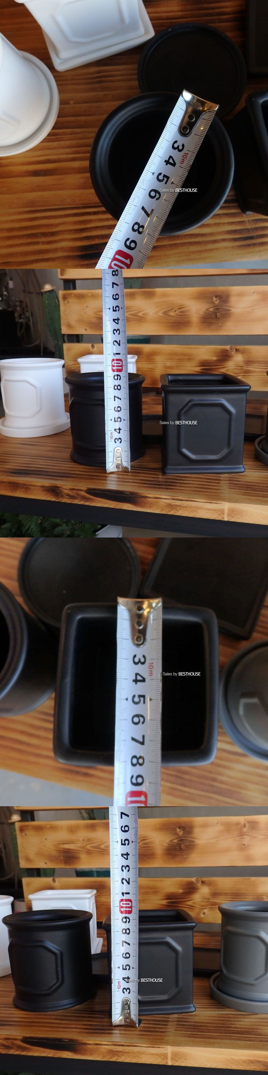 (화이트) 모던 도기 몰딩 화분 C0402 사각 8x8x8cm/화분/네모화분/사각화분/미니화분/토기화분/도기화분/흙