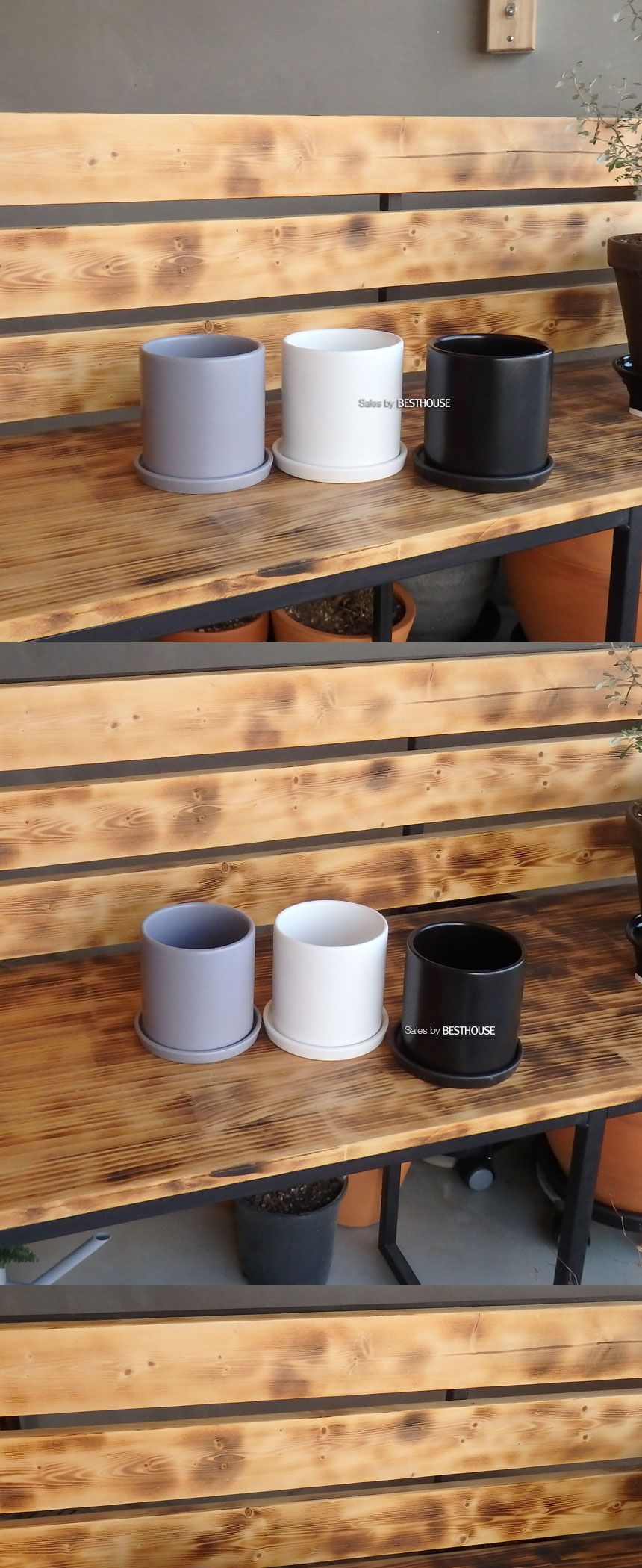 (블랙) 모던 도기 원형 화분 C0116 11x11cm/화분선물/화초화분/꽃화분/심플한화분/모던한화분/심플화분/모