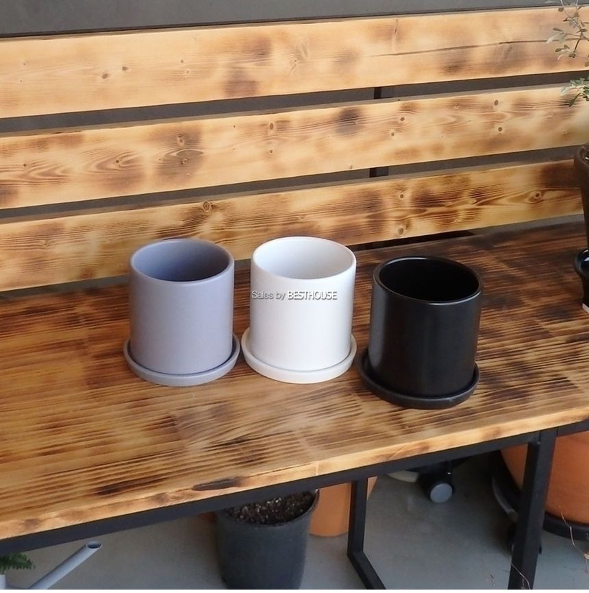 (블랙) 모던 도기 원형 화분 C0116 11x11cm/화분선물/화초화분/꽃화분/심플한화분/모던한화분/심플화분/모