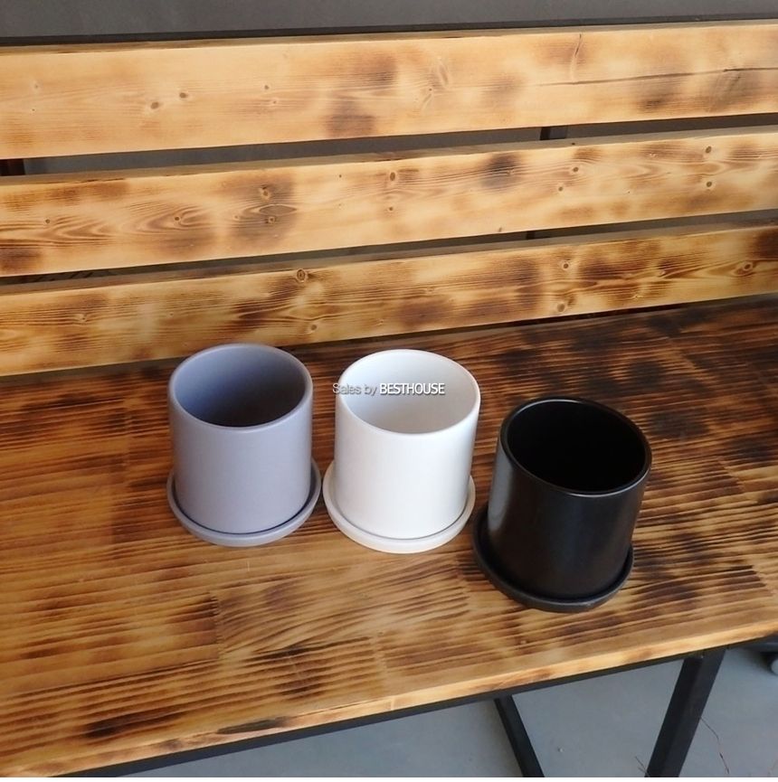 (블랙) 모던 도기 원형 화분 C0116 11x11cm/화분선물/화초화분/꽃화분/심플한화분/모던한화분/심플화분/모