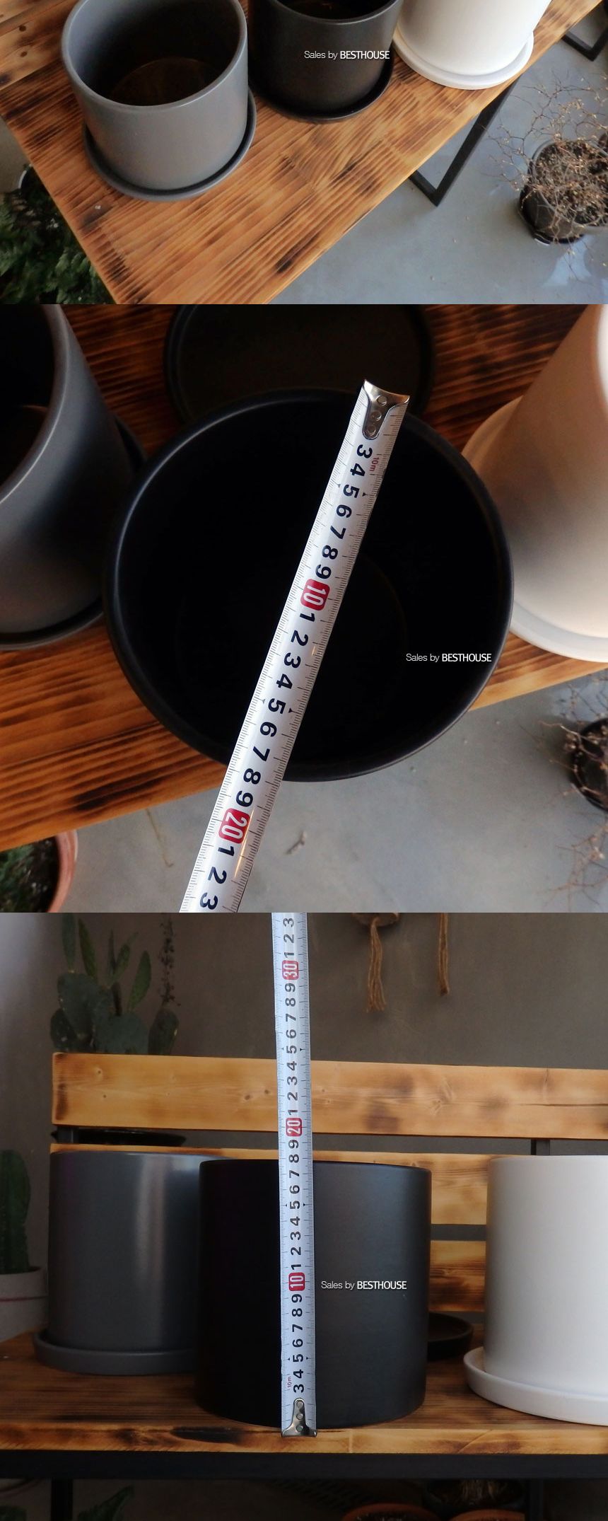 (블랙) 모던 도기 원형 화분 C0112 18x18cm/화분선물/화초화분/꽃화분/심플한화분/모던한화분/심플화분/모