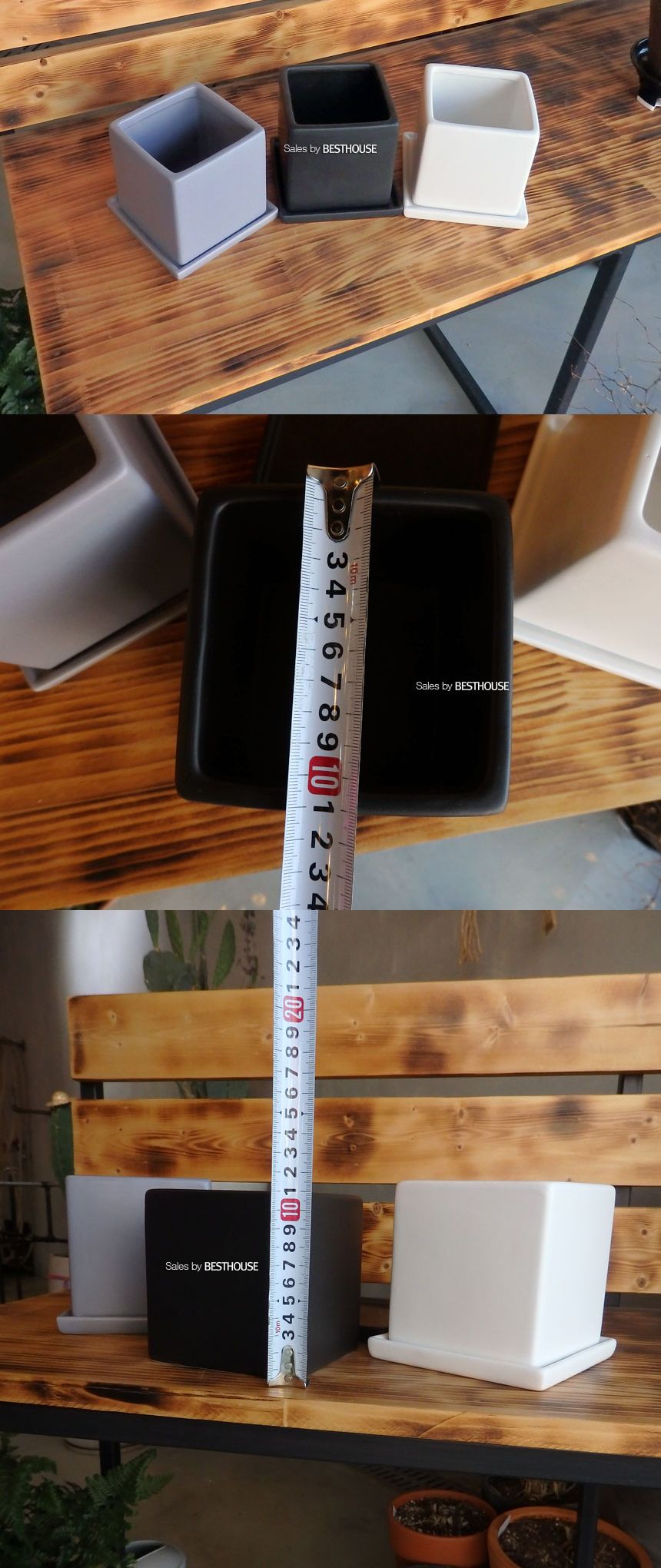 (그레이) 모던 도기 사각 화분 C0109 11x11x11cm/화분/네모화분/사각화분/미니화분/토기화분/도기화분/흙화