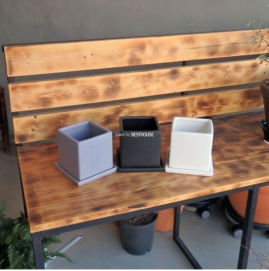 (그레이) 모던 도기 사각 화분 C0109 11x11x11cm/화분/네모화분/사각화분/미니화분/토기화분/도기화분/흙화