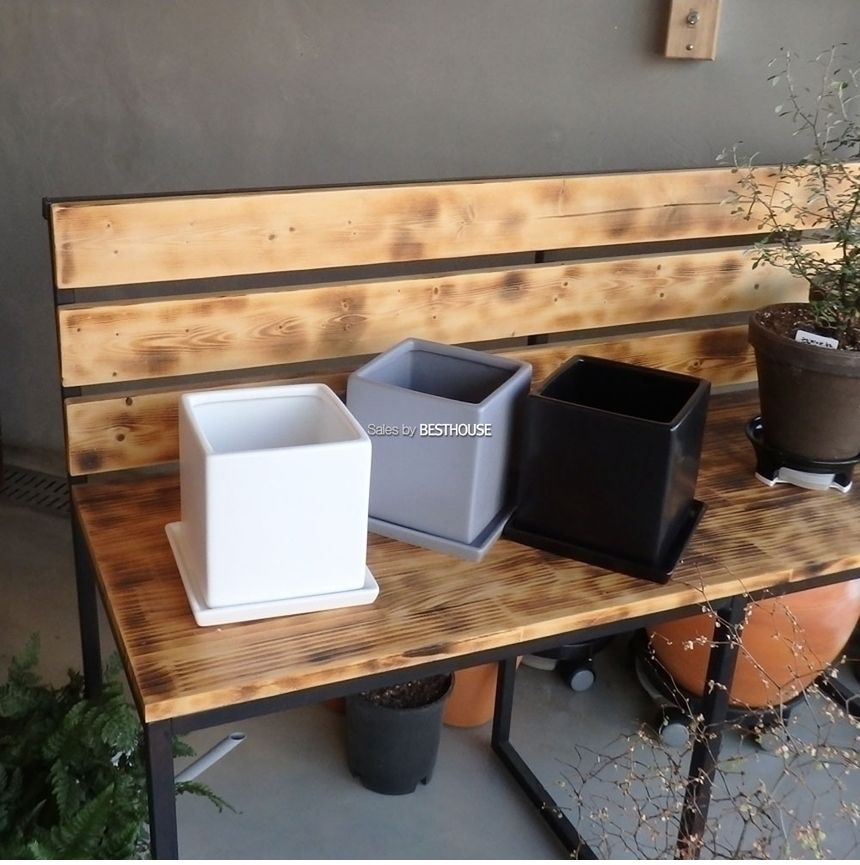 (그레이) 모던 도기 사각 화분 C0108 15x15x15cm/화분/네모화분/사각화분/미니화분/토기화분/도기화분/흙화