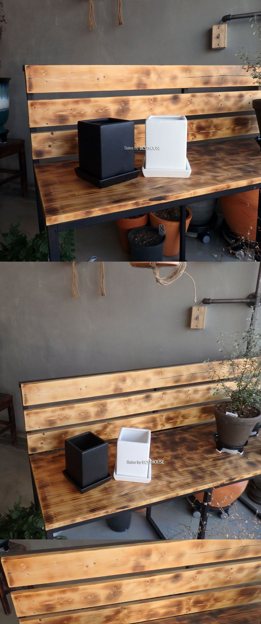 (블랙) 모던 도기 사각 화분 C0107 11x11x15cm/화분/네모화분/사각화분/미니화분/토기화분/도기화분/흙화분