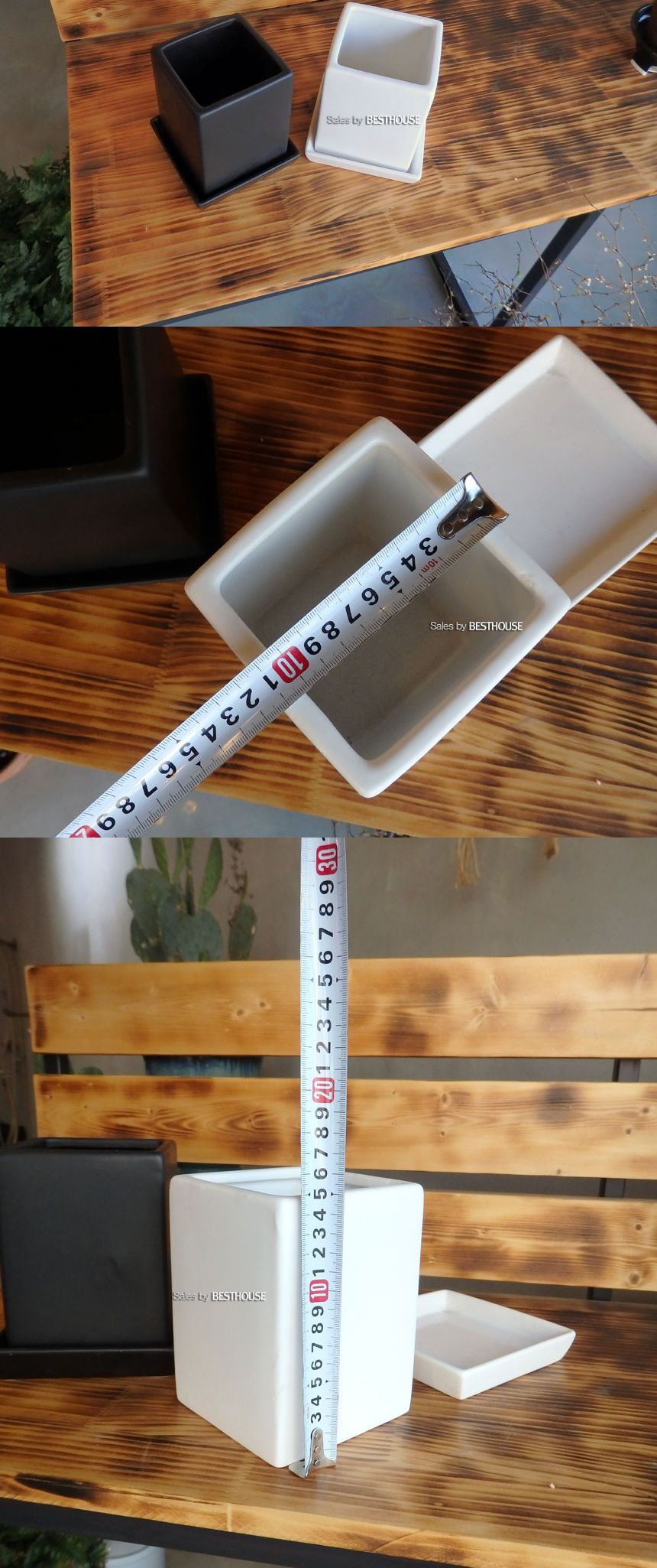 (블랙) 모던 도기 사각 화분 C0107 11x11x15cm/화분/네모화분/사각화분/미니화분/토기화분/도기화분/흙화분