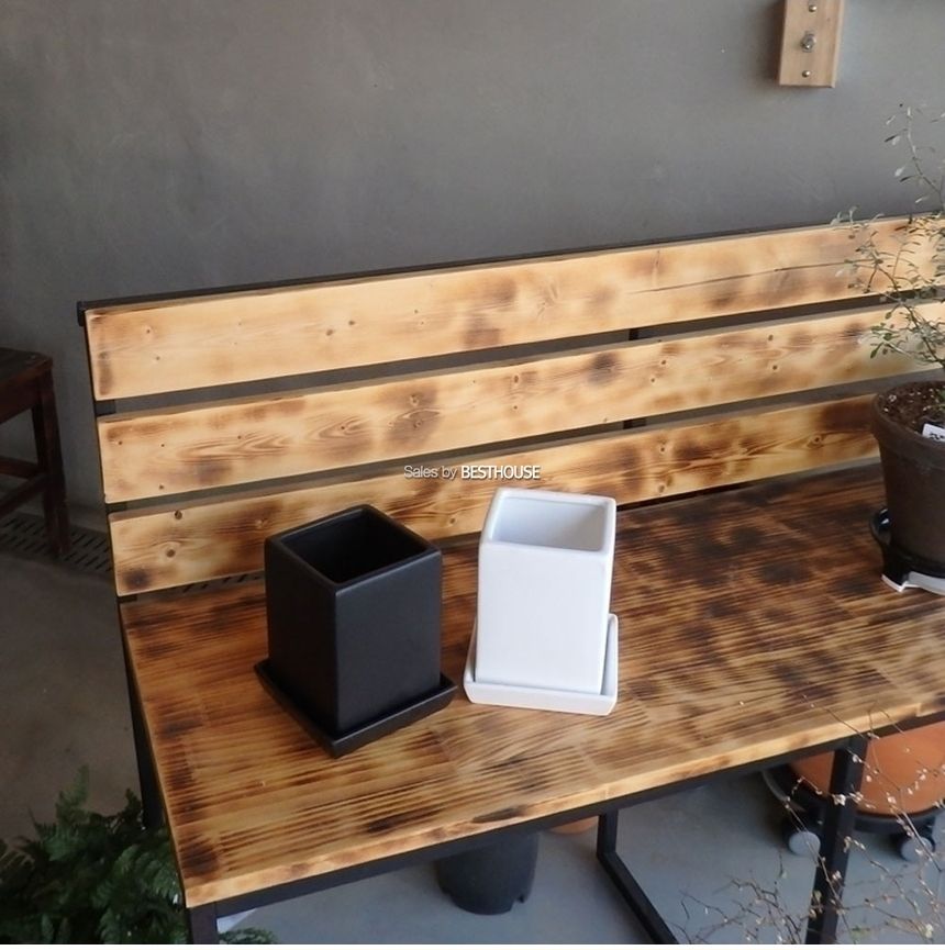 (블랙) 모던 도기 사각 화분 C0107 11x11x15cm/화분/네모화분/사각화분/미니화분/토기화분/도기화분/흙화분