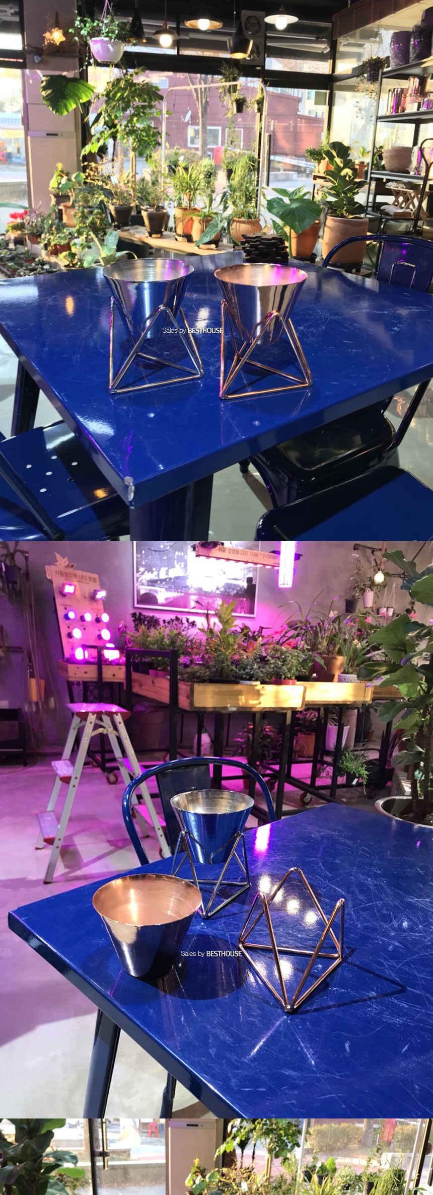 (골드) 럭셔리 메탈 스텐드팟 11x8cm 금속 화분/스탠드화분/스탠드메탈화분/화분/메탈화분/알루미늄화분/원