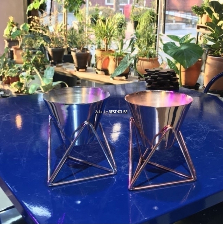 (골드) 럭셔리 메탈 스텐드팟 11x8cm 금속 화분/스탠드화분/스탠드메탈화분/화분/메탈화분/알루미늄화분/원