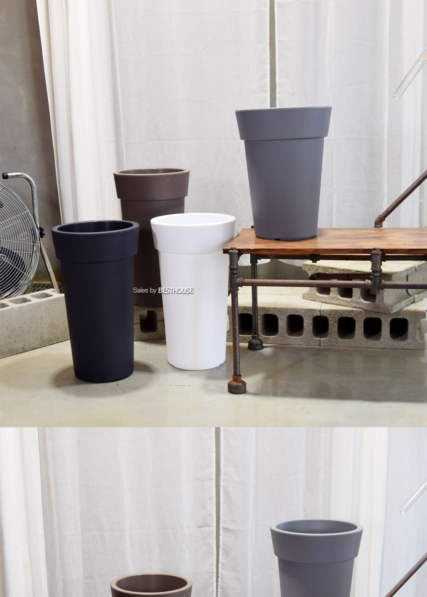 (브라운) 대형 플라스틱 화분 롱화분 유니크 긴원형 30x53cm/꽃화분/화초화분/디자인화분/인테리어화분/화