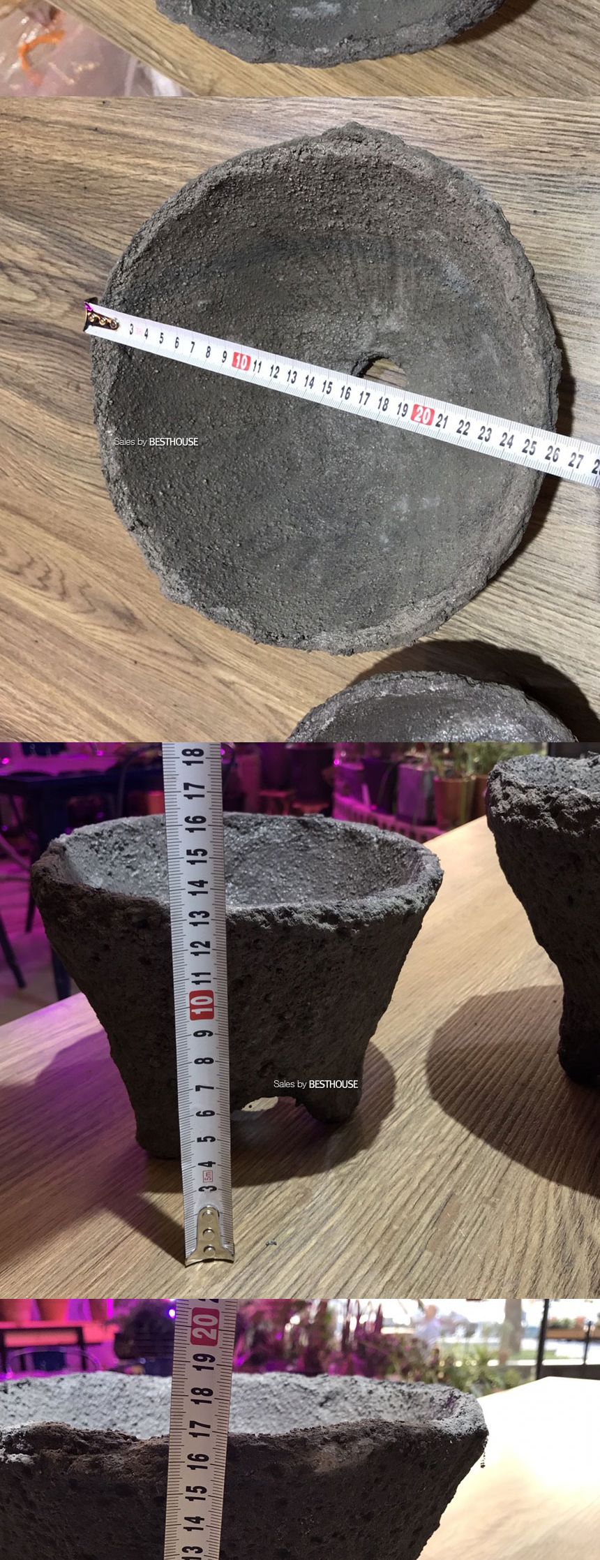 화산석 화분 볼형(대) 26x17cm/화분/예쁜원형화분/예쁜화분/감성화분/수공화분/원형화분/동그란화분/화분선