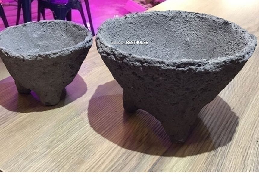 화산석 화분 볼형(중) 19x13cm/화분/예쁜원형화분/예쁜화분/감성화분/수공화분/원형화분/동그란화분/화분선