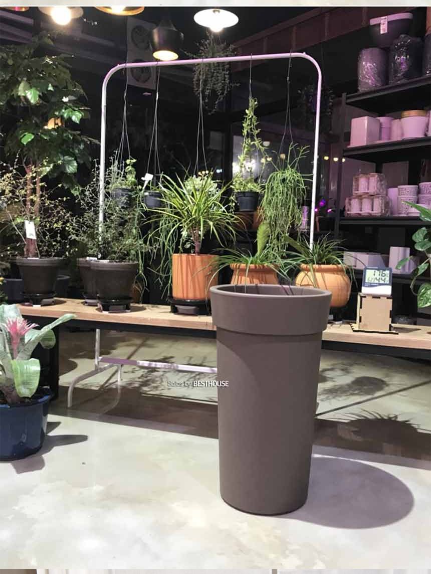 (그레이) 대형 플라스틱 화분 롱화분 유니크 긴원형 35x60cm/화분/예쁜원형화분/예쁜화분/감성화분/수공화