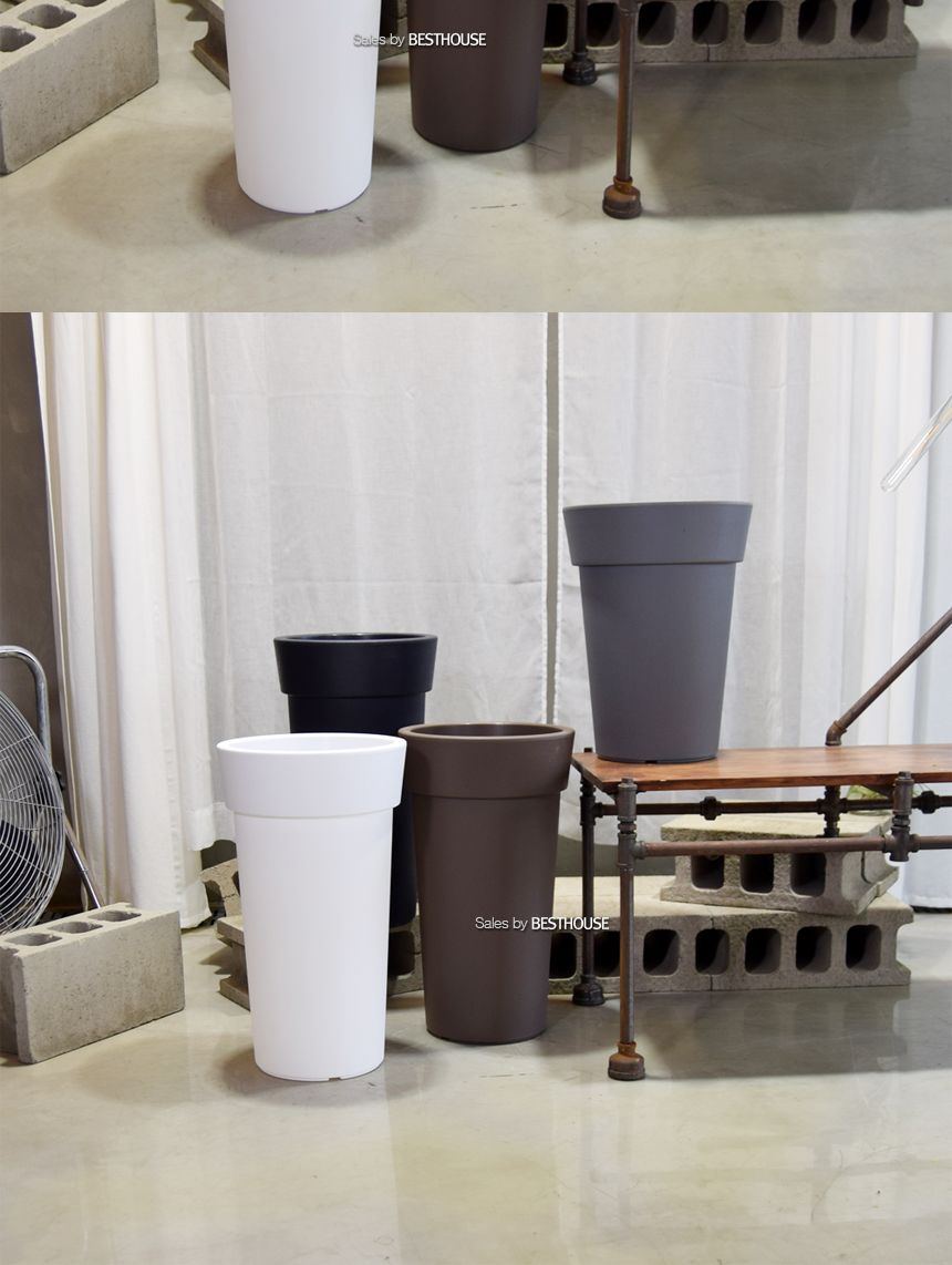 (그레이) 대형 플라스틱 화분 롱화분 유니크 긴원형 35x60cm/화분/예쁜원형화분/예쁜화분/감성화분/수공화