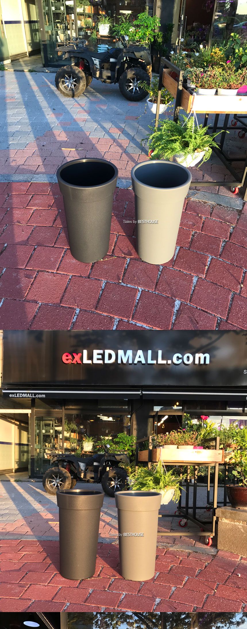 (그레이) 대형 플라스틱 화분 롱화분 유니크 긴원형 35x60cm/화분/예쁜원형화분/예쁜화분/감성화분/수공화