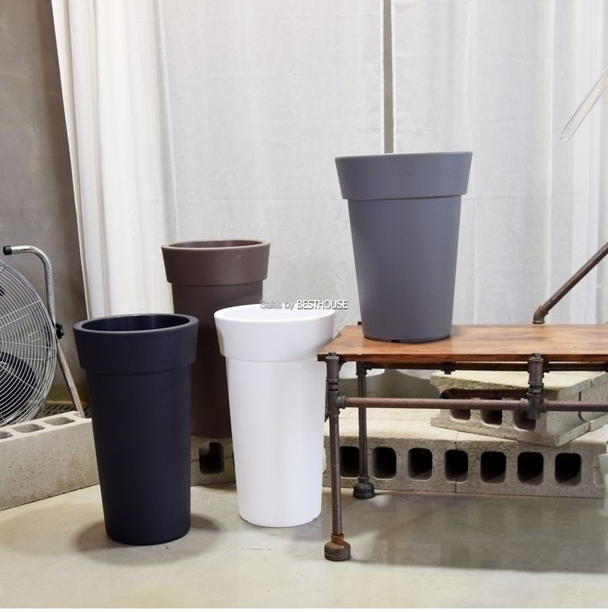 (그레이) 대형 플라스틱 화분 롱화분 유니크 긴원형 35x60cm/화분/예쁜원형화분/예쁜화분/감성화분/수공화