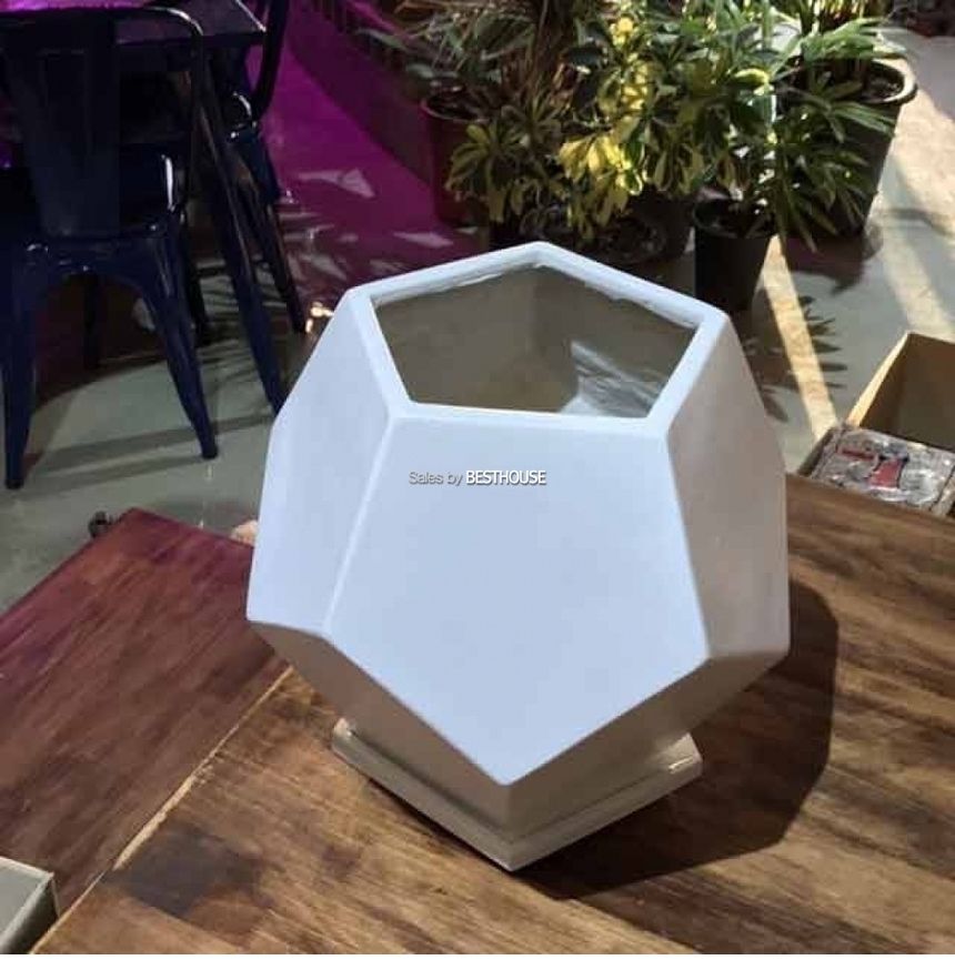 모던 수지 오각 화이트 30x31cm 화분/모던화분/심플화분/예쁜사각화분/모던사각화분/화분/네모화분/사각화
