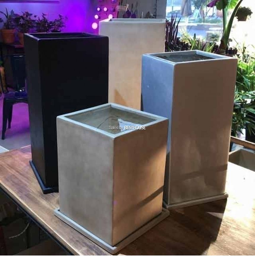 (실버) 모던 수지 대형정긴사각 마블 27x27x55cm 화분 (3가지 색상)/화분/정원용품/홈가드닝용품/가드닝화