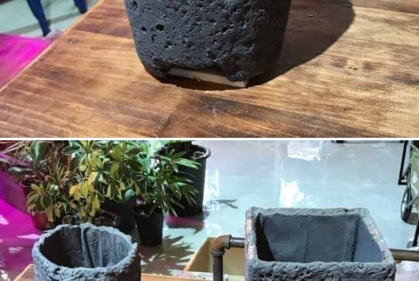 화산석 화분 기본원형 17x18cm/화분/주물럭화분/예쁜화분/감성화분/수공화분/디자인화분/인테리어화분/심플