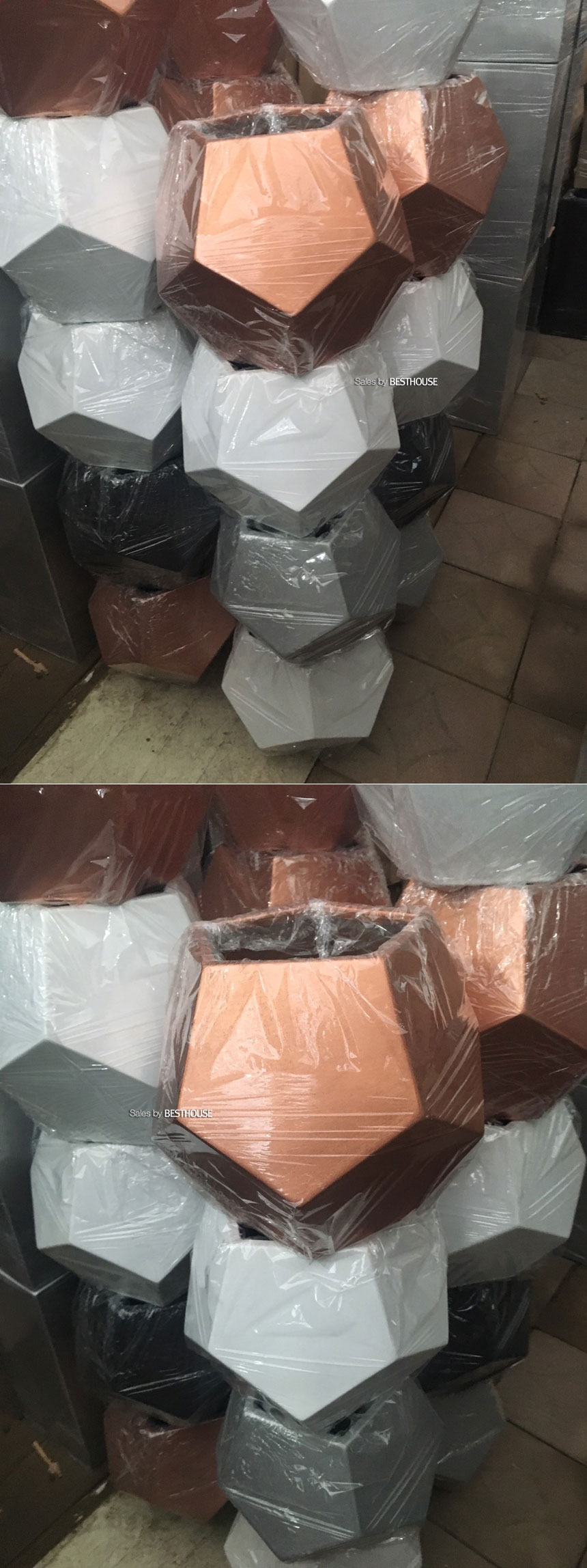 모던 수지 오각 로즈골드 30x31cm 화분/화분/토기화분/도기화분/흙화분/주물럭화분/예쁜화분/옹기화분/수공