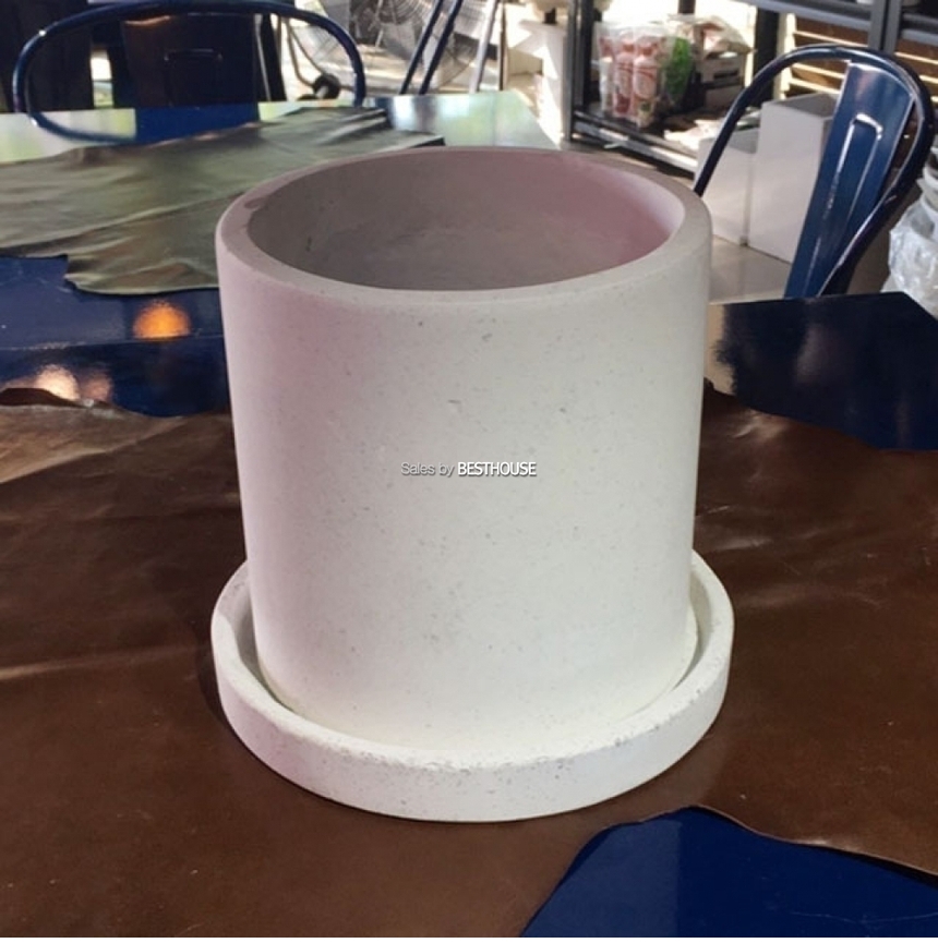 석고 원형 화이트 20x20cm 화분/화분/예쁜화분/감성화분/수공화분/디자인화분/인테리어화분/심플화분/꽃화